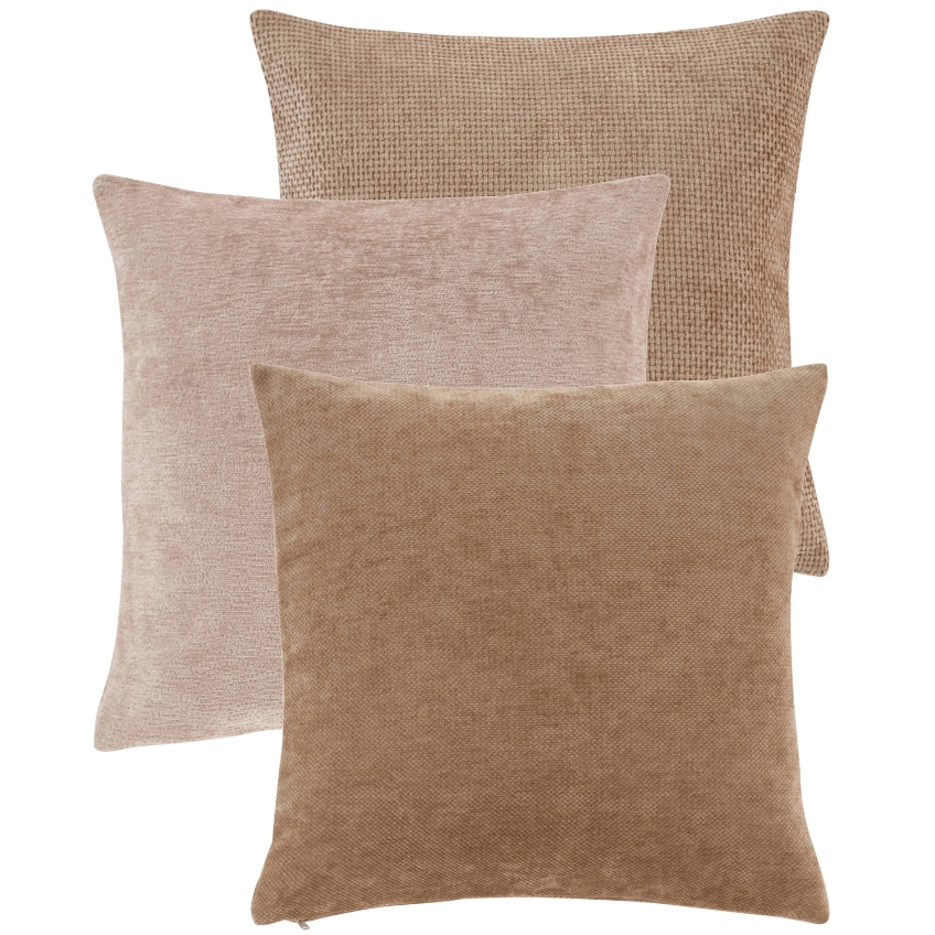 Jotex Sada tří béžových povlaků na polštář CHLOE 50 x 50 cm