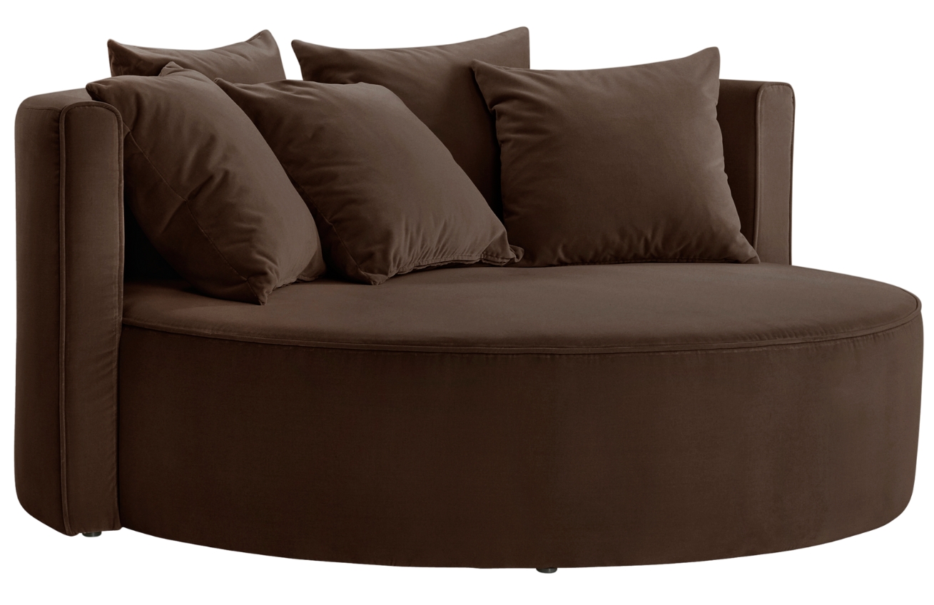 Jotex Hnědá sametová pohovka WYOMING 160 cm