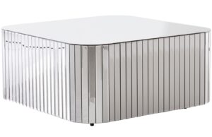 Jotex Stříbrný zrcadlový konferenční stolek MARLY 80 x 80 cm