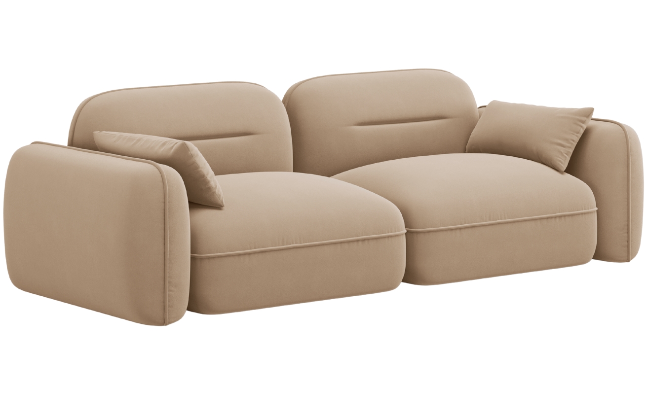 Cosmopolitan Design Pískově hnědá sametová trojmístná pohovka Sydney 230 cm