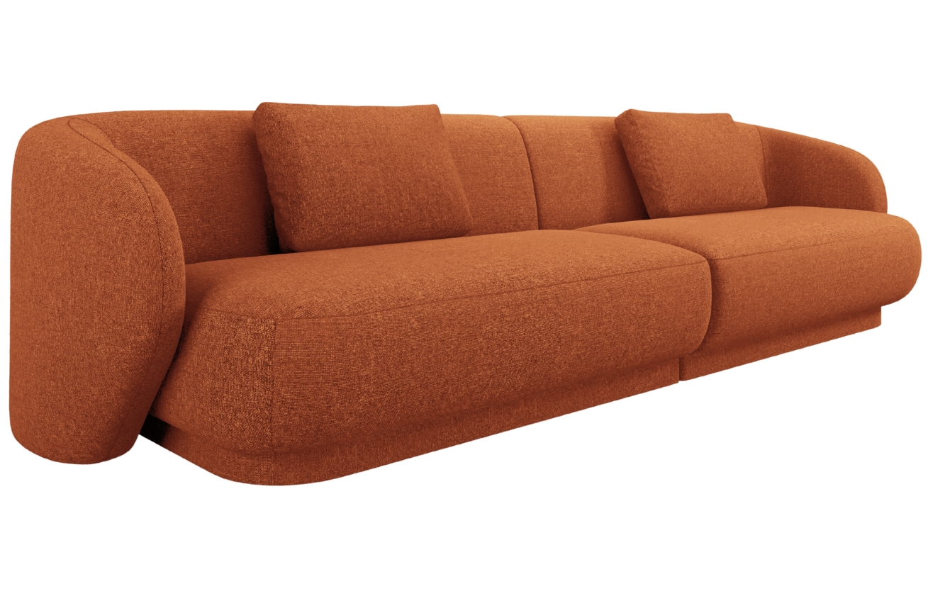 Cosmopolitan Design Terakotově oranžová čalouněná čtyřmístná pohovka Camden 304 cm