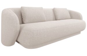 Cosmopolitan Design Béžová čalouněná trojmístná pohovka Camden 204 cm