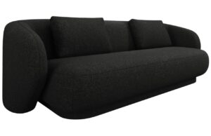 Cosmopolitan Design Černá čalouněná trojmístná pohovka Camden 204 cm