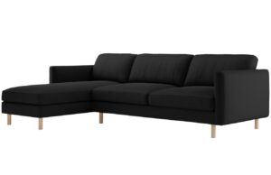 Micadoni Černá sametová rohová pohovka Eden 286 cm