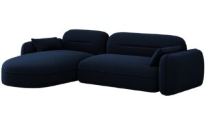 Cosmopolitan Design Královsky modrá sametová rohová pohovka Sydney 275 cm