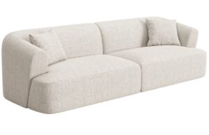 Cosmopolitan Design Světle béžová čalouněná čtyřmístná pohovka Campi 255 cm