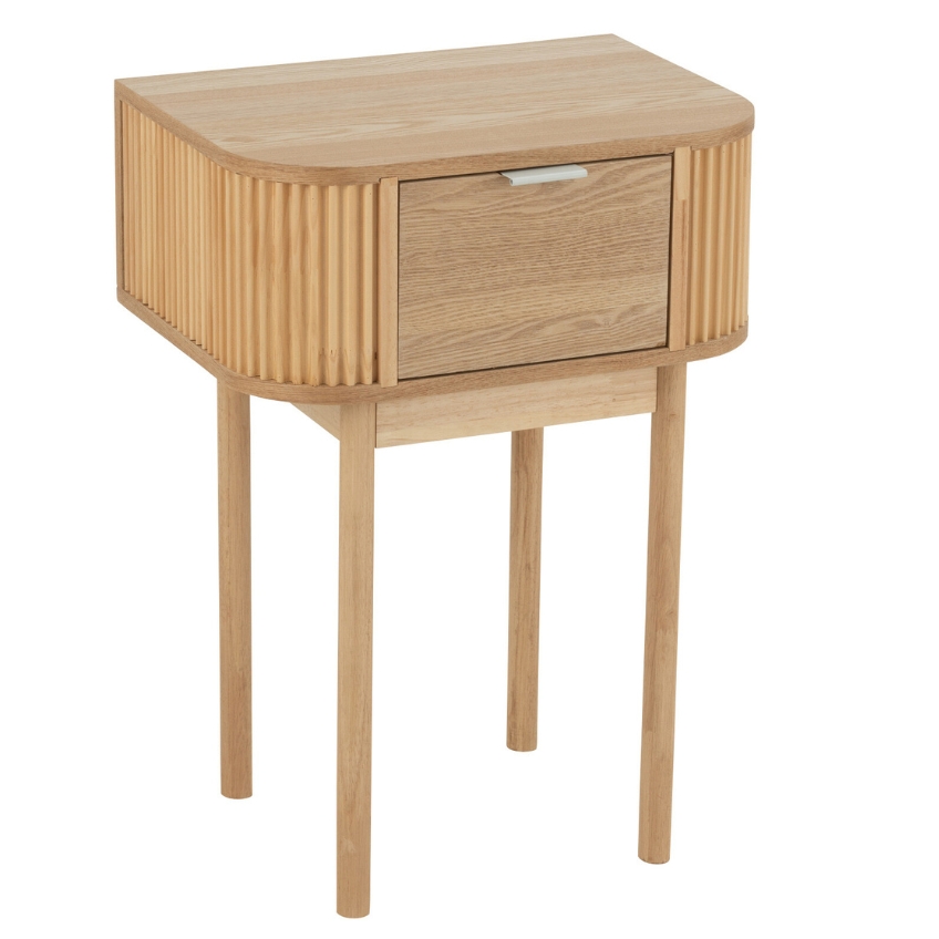 J-line Dřevěný noční stolek Rounded 53 x 40 cm