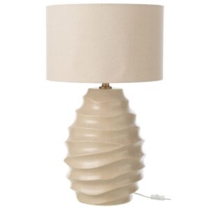 J-line Béžová keramická stolní lampa Wave 68 cm