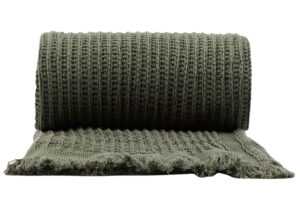 Kave Home Zelený bavlněný pléd Nulina 130 x 170 cm