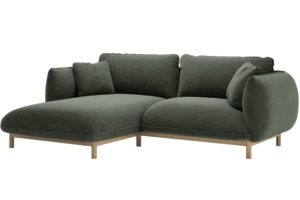 Micadoni Zelená rohová pohovka Ada 214 cm