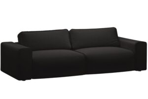 Micadoni Černá rozkládací pohovka Victor 246 cm