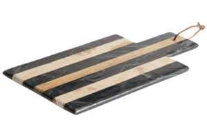 Kave Home Béžovo-černé mramorové servírovací prkénko Surne 40 x 23 cm