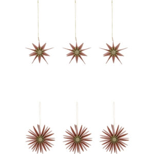 House Doctor Růžovo-zlaté papírové vánoční ozdoby Stari 8 cm