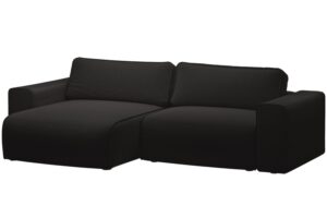 Micadoni Černá rozkládací pohovka Victor 246 cm