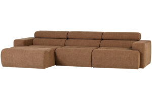 WOOOD Hnědá bouclé rohová pohovka Novi 300 cm