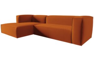 Cosmopolitan Design Terakotově oranžová sametová rohová pohovka Mackay 282 cm