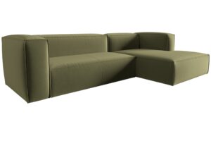 Cosmopolitan Design Zelená sametová rohová pohovka Mackay 282 cm