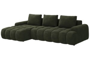 Cosmopolitan Design Zelená sametová rozkládací pohovka Linz 275 cm