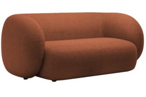 Micadoni Terakotově oranžová bouclé dvoumístná pohovka Kate 183 cm