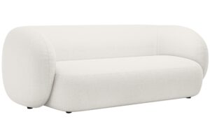 Micadoni Bílá bouclé trojmístná pohovka Kate 213 cm