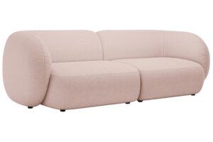 Micadoni Světle růžová bouclé čtyřmístná pohovka Kate 243 cm