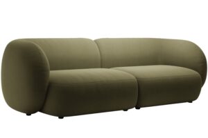 Micadoni Zelená sametová čtyřmístná pohovka Kate 243 cm
