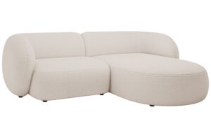 Micadoni Béžová bouclé rohová pohovka Kate 255 cm