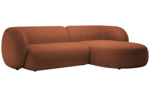 Micadoni Terakotově oranžová bouclé rohová pohovka Kate 285 cm