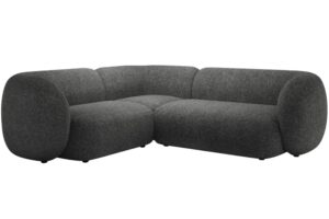 Micadoni Tmavě šedá rohová pohovka Kate 252 cm