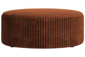 Micadoni Terakotově oranžový manšestrový taburet Dia 90 cm