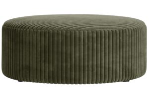 Micadoni Zelený manšestrový taburet Dia 90 cm