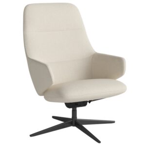 Bolia Krémově bílé bouclé otočné křeslo Clara s černou podnoží
