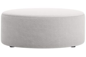 Micadoni Světle šedý bouclé taburet Dia 90 cm