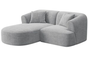 Cosmopolitan Design Světle šedá manšestrová rohová pohovka Campi 180 cm