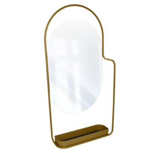 Fermob Hnědé kovové závěsné zrcadlo Itac 80 x 38 cm