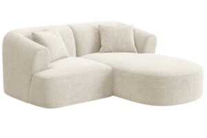 Cosmopolitan Design Krémově bílá manšestrová rohová pohovka Campi 180 cm