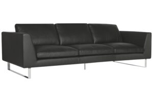 Sits Černá kožená trojmístná pohovka Tokyo 250 cm