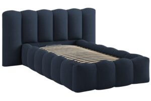 Micadoni Tmavě modrá postel Lupine 90 x 200 cm s úložným prostorem