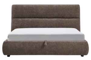 Kave Home Hnědá dvoulůžková postel Dafra 160 x 200 cm s úložným prostorem