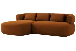 Windsor & Co Terakotově oranžová sametová rohová pohovka Aldrin 225 cm