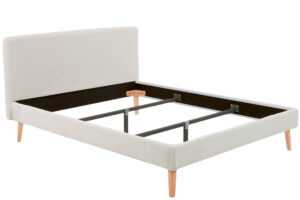 Kave Home Bílá bouclé dvoulůžková postel Dyla 160 x 200 cm