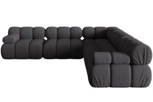 Micadoni Šedá rohová pohovka Bellis 282 cm