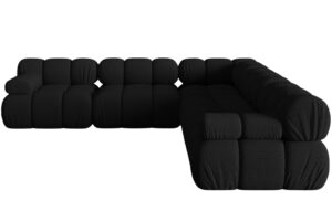 Micadoni Černá rohová pohovka Bellis 282 cm