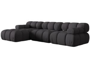 Micadoni Šedá rohová pohovka Bellis 282 cm