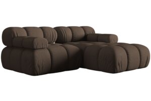 Micadoni Hnědá rohová pohovka Bellis 188 cm