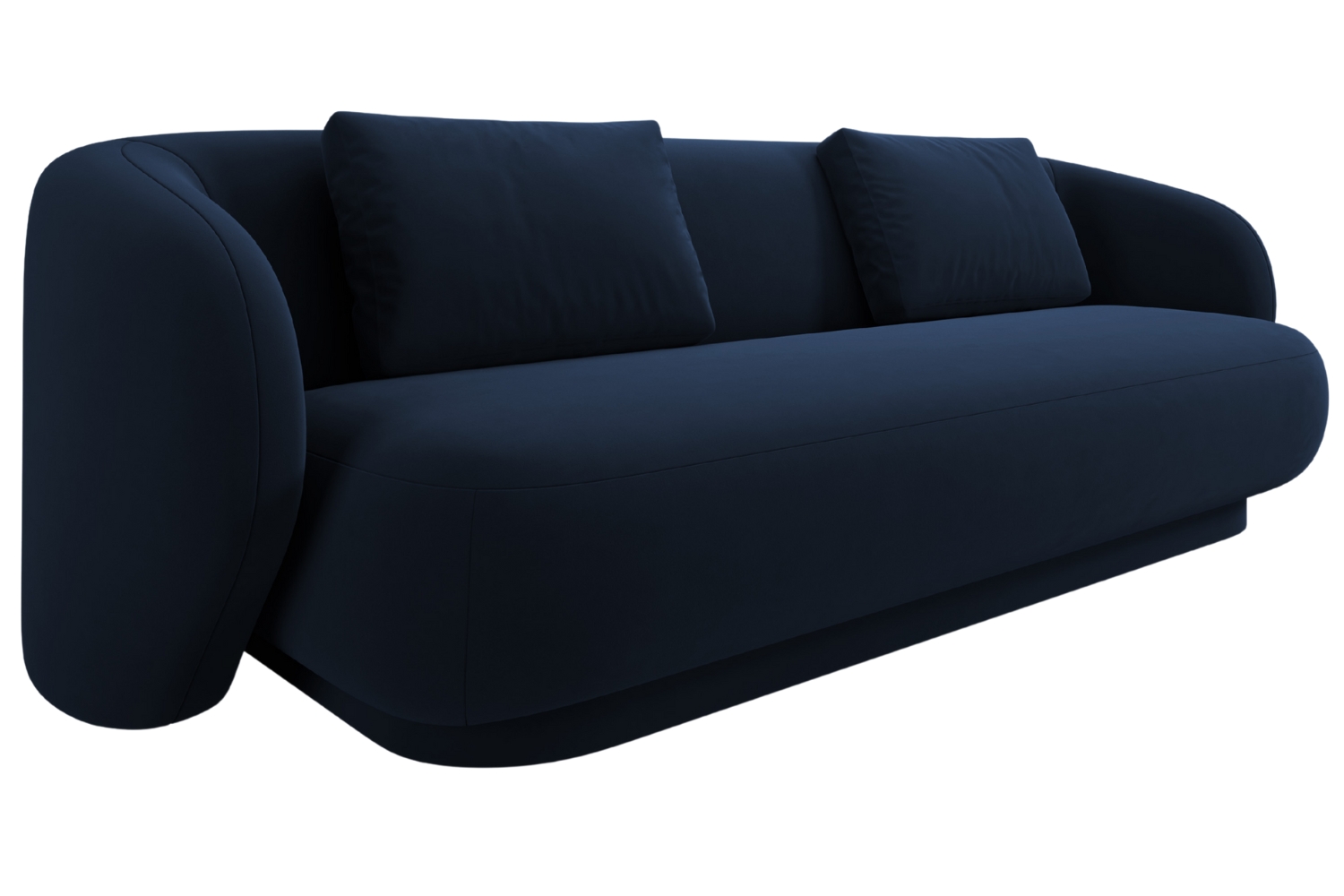 Cosmopolitan Design Tmavě modrá sametová trojmístná pohovka Camden 204 cm