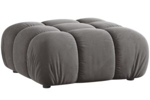 Micadoni Šedá sametová podnožka Bellis 94 x 94 cm