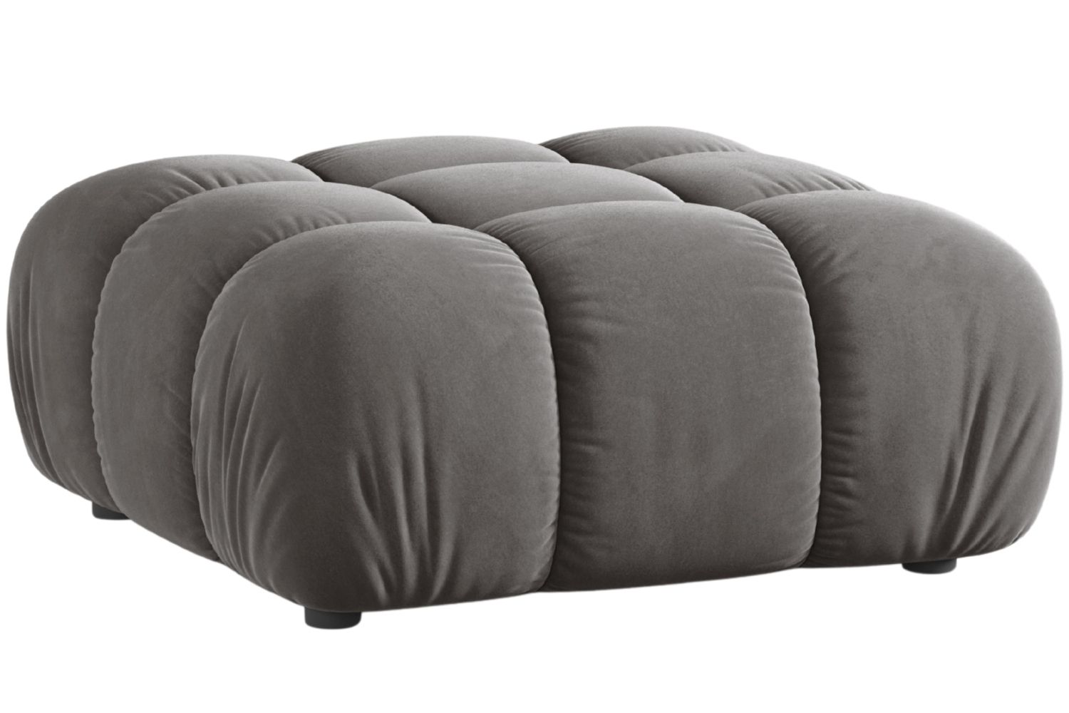 Micadoni Šedá sametová podnožka Bellis 94 x 94 cm