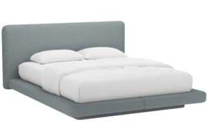 Micadoni Světle modrá dvoulůžková postel Linea 140 x 200 cm