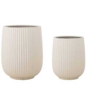 Bloomingville Set  dvou bílých keramických květináčů Selva Ø 36/45 cm